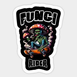 Fungi rider - psychedelic trippy ride Sticker